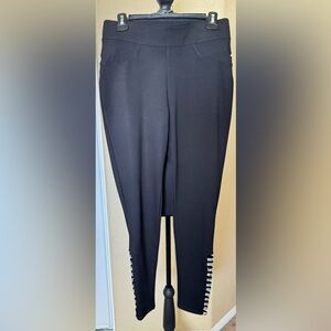 Investments Slim factor Black Leggings with Silver Rhinestone